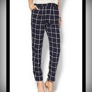 Anthropologie brand “Skies are Blue” navy and white trouser. Size small